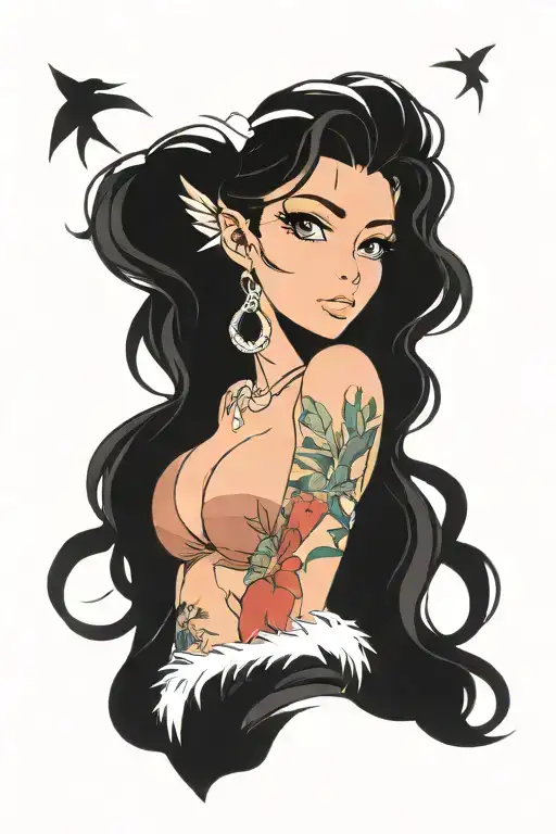 woman face Latina tattoo design idea