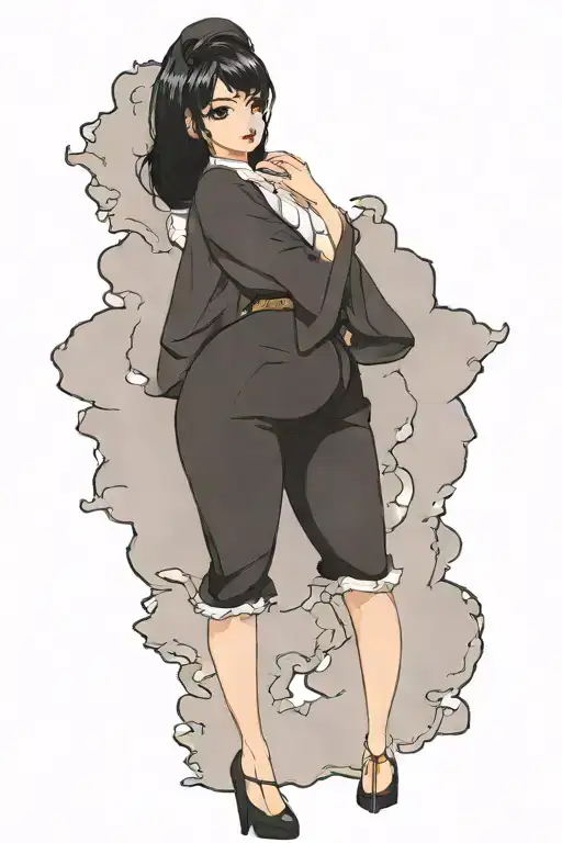 pinup girl sexy no border black hair full body standing tattoo design idea