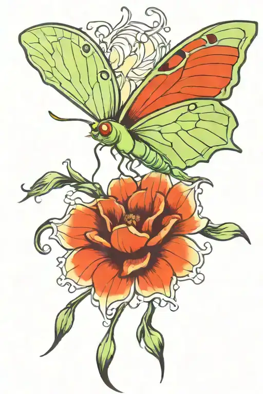 Luna moth interstellar tattoo design idea