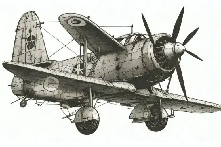 ww2 plane Japanese zero tattoo design idea