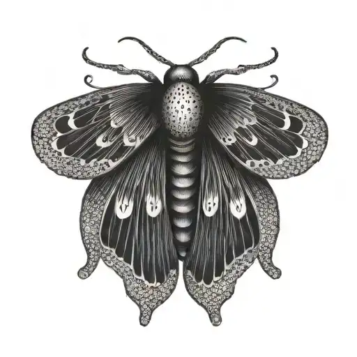 simplified moth tattoo design idea