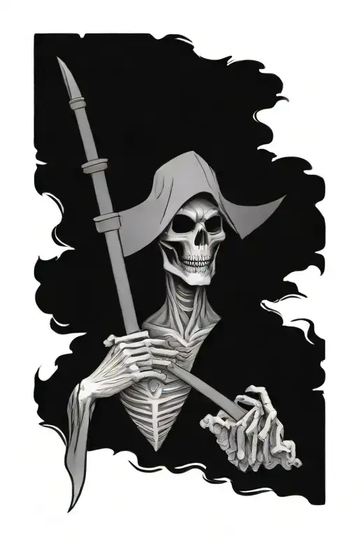 sexy grim reaper tattoo design idea