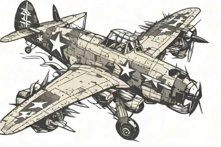 ww2 plane tattoo design idea