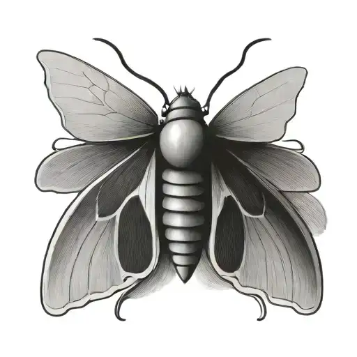 simplified moth tattoo design idea