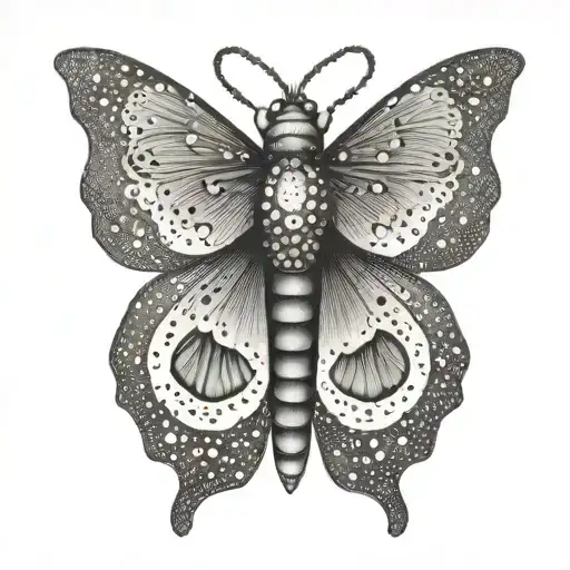 simplified moth tattoo design idea