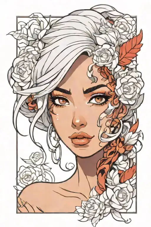 woman face Latina tattoo design idea