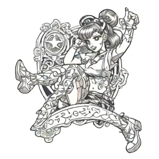 pinup girl tattoo design idea