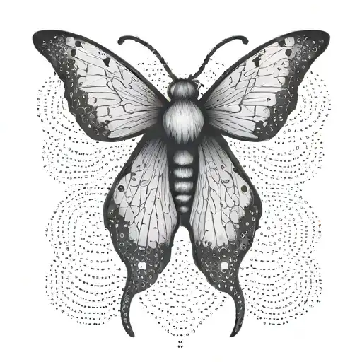slender moth tattoo design idea
