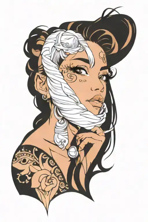 woman face Latina tattoo design idea