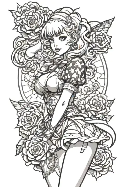 pinup tattoo design idea