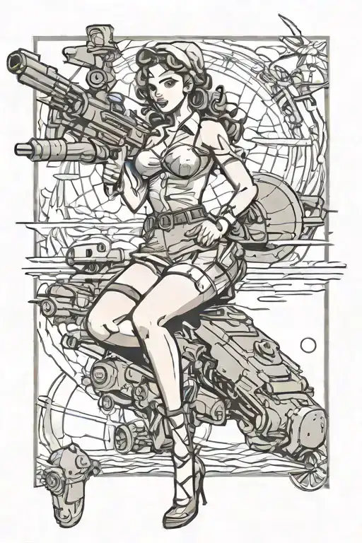ww2 pinup tattoo design idea