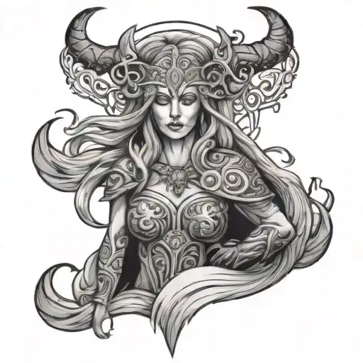 Norse goddess hel nordic godess tattoo design idea