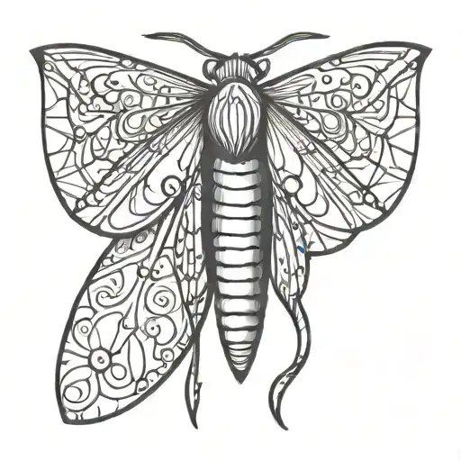 simplified moth tattoo design idea