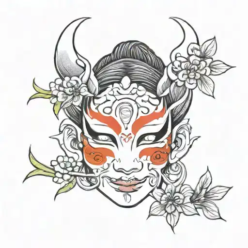 sexy goth face tattoo design idea