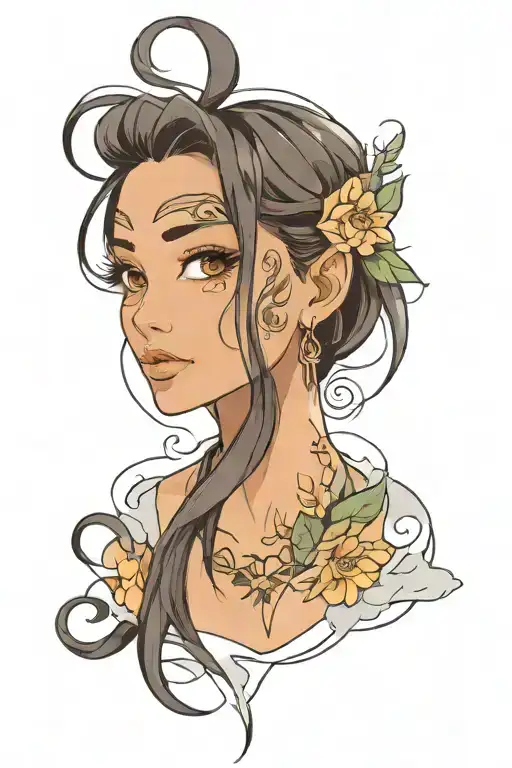 woman face Latina tattoo design idea