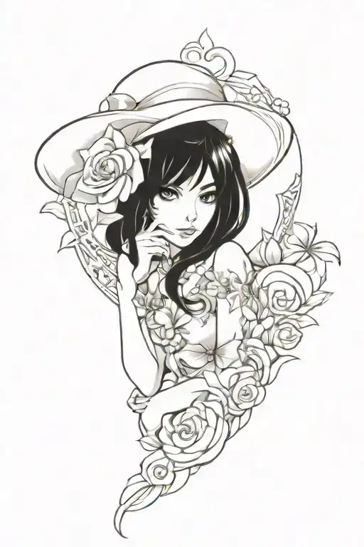 woman face Latina tattoo design idea