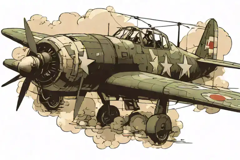 ww2 plane tattoo design idea