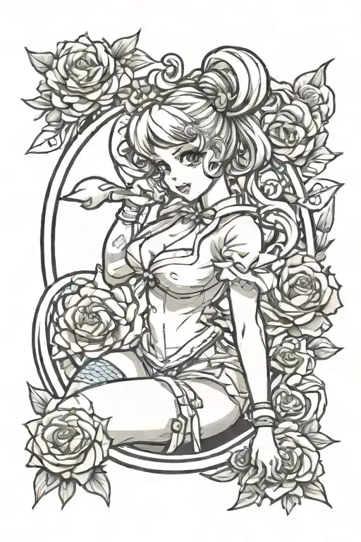 pinup tattoo design idea