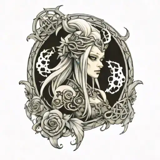 Norse goddess hel nordic godess tattoo design idea