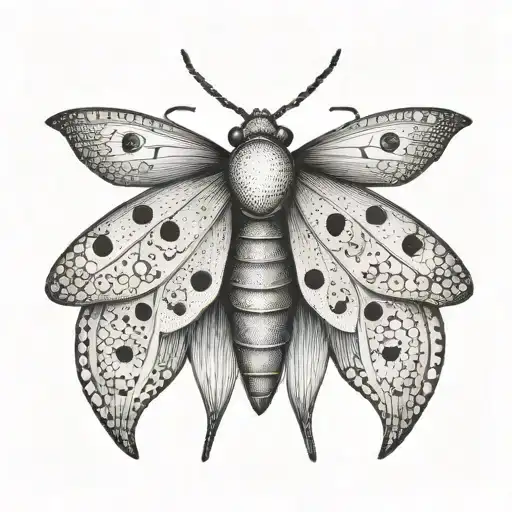 simplified moth tattoo design idea