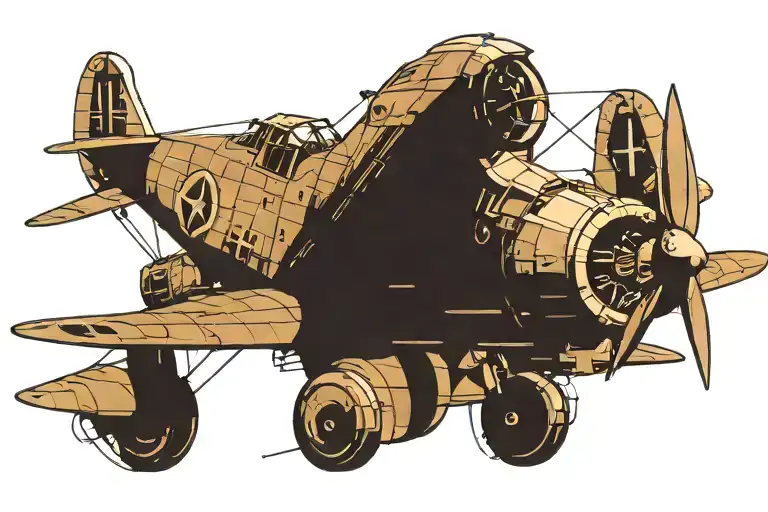ww2 plane schematic tattoo design idea