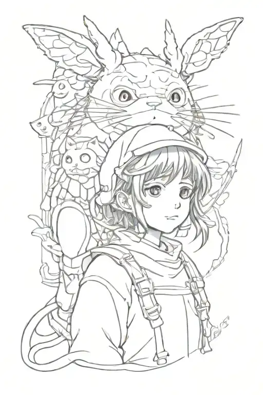 studio ghibli tattoo design idea