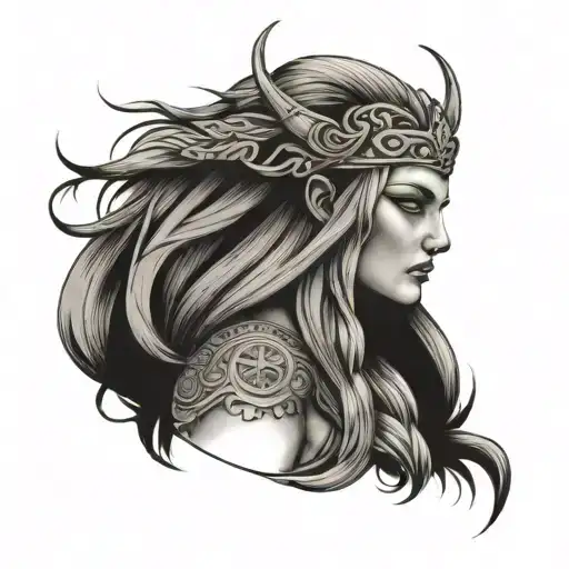 Norse goddess hel nordic godess tattoo design idea