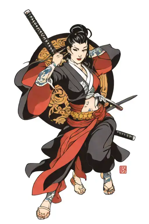 sexy assassin tattoo design idea