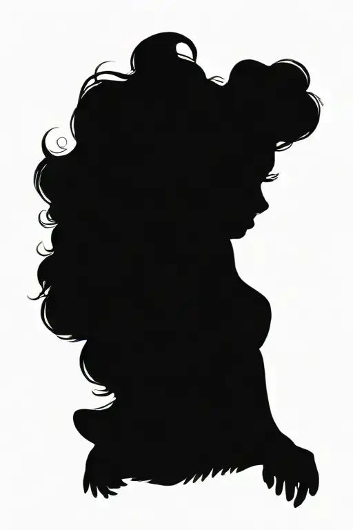 pinup girl sexy no border black hair full body standing tattoo design idea