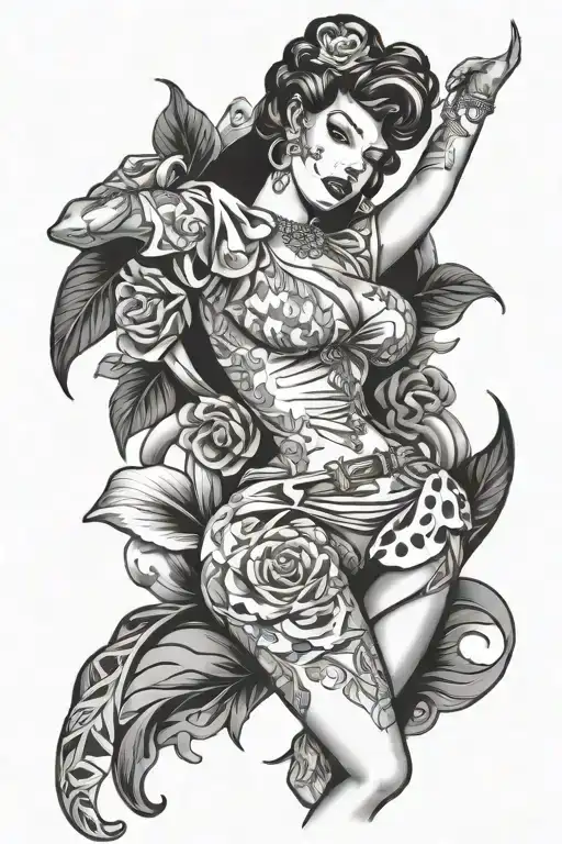 pinup tattoo design idea