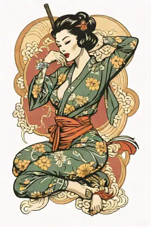 vintage pinup girl tattoo design idea