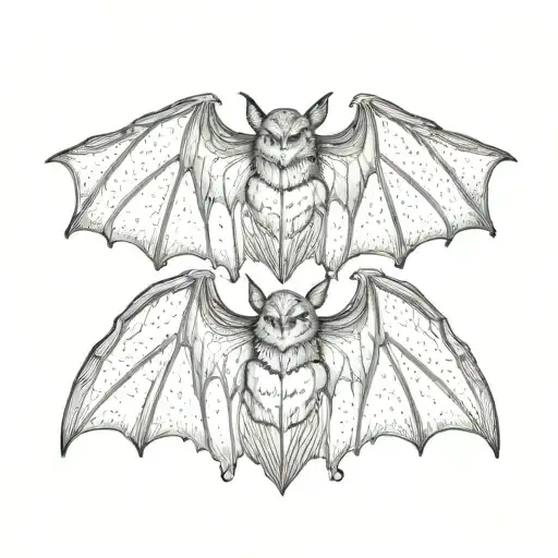 bat wings tattoo design idea