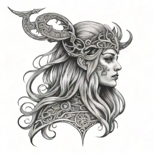 Norse goddess hel nordic godess tattoo design idea