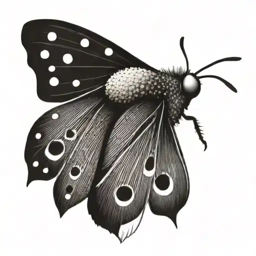 simplified moth tattoo design idea