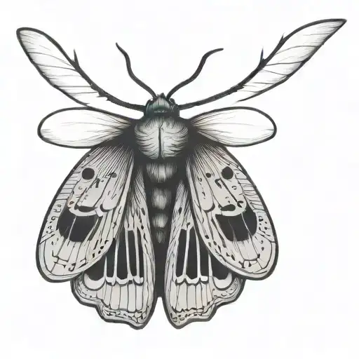 simplified moth tattoo design idea