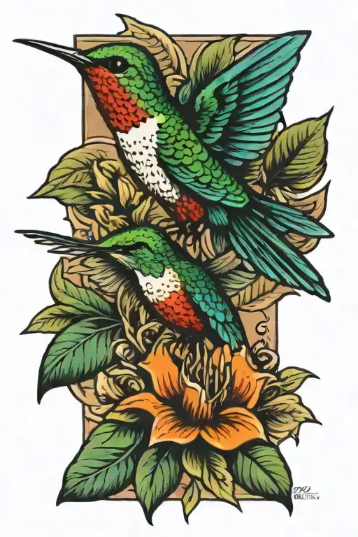 hummingbird tattoo design idea