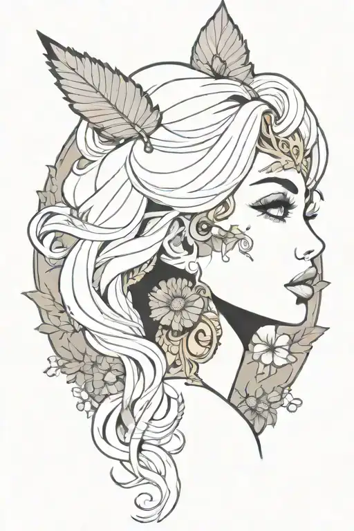 woman face Latina tattoo design idea