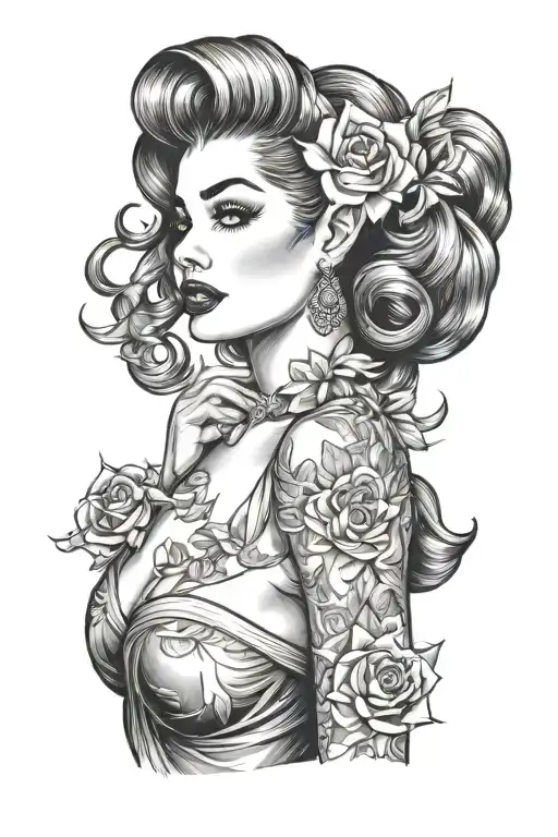 pinup tattoo design idea