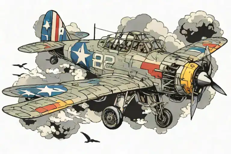 ww2 plane tattoo design idea