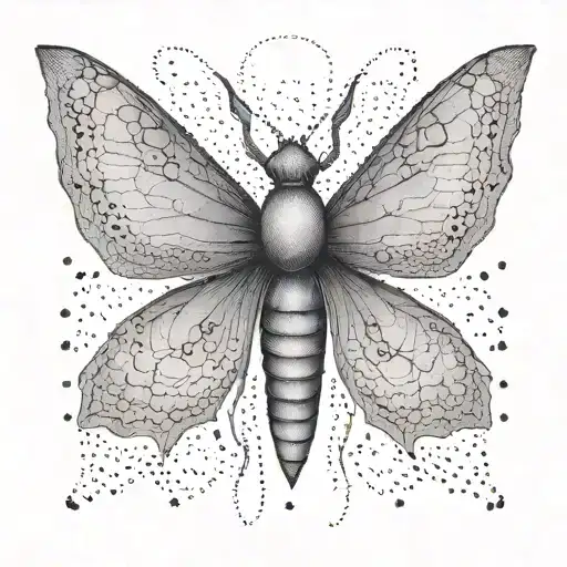 slender moth tattoo design idea