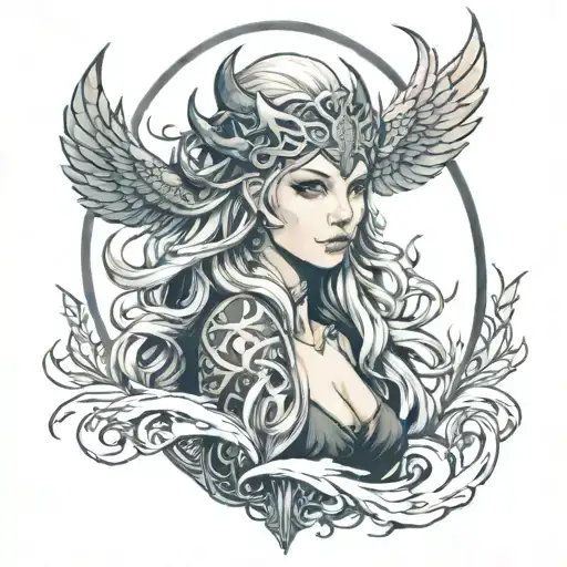 Norse goddess hel nordic godess tattoo design idea