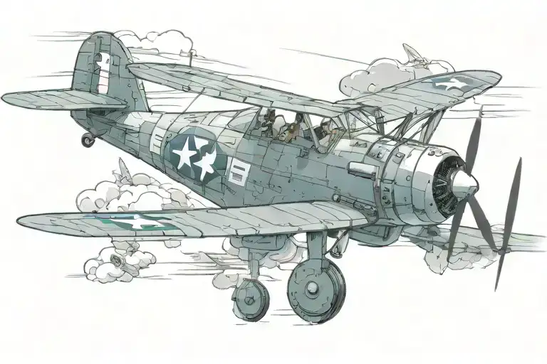 ww2 plane tattoo design idea