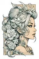 woman face Latina tattoo design idea