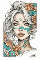 woman face Latina tattoo design idea