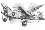 ww2 plane Japanese zero tattoo design idea