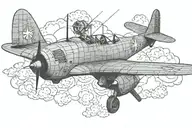 ww2 plane Japanese zero tattoo design idea