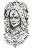 evil nun tattoo design idea