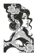  woman face latina tattoo design idea