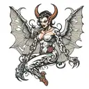 Devil pinup tattoo design idea