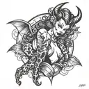 Devil pinup tattoo design idea